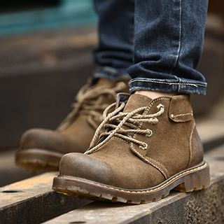 NOVO Genuine Leather High-top Lace Up Boots