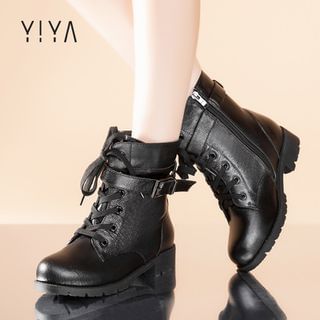 YIYA Lace-Up Short Boots