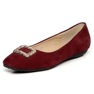 yeswalker Square Toe Buckled Flats