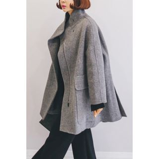 PPGIRL Pocket-Detail Wool Blend Coat
