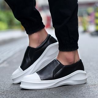 Chariot Contrast-Color Platform Slip-Ons