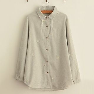 Angel Love Embroidered Long-Sleeve Shirt
