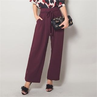 ERANZI Wide-Leg Pants With Sash