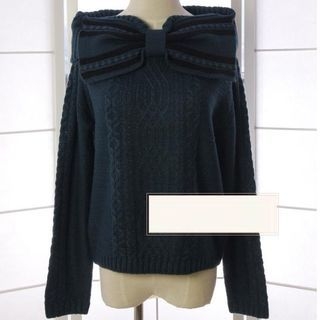 Reine Off Shoulder Bow Front Sweater