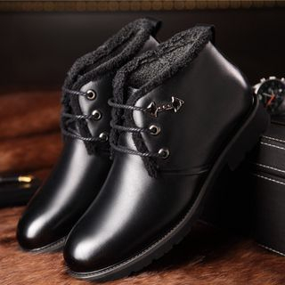 Fortuna Genuine-Leather Fleece-Lined Short Boots