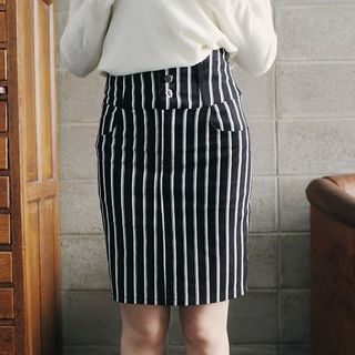 Tokyo Fashion Striped Midi Skirt
