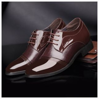 Fortuna Faux-Leather Hidden-Heel Pointy Dress Shoes