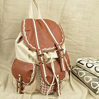 Buckled Lace Panel Backpack