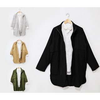 Mr. Cai Slit-Hem Zip Coat