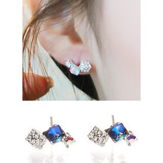 kitsch island Swarovski Crystal Cube Earrings