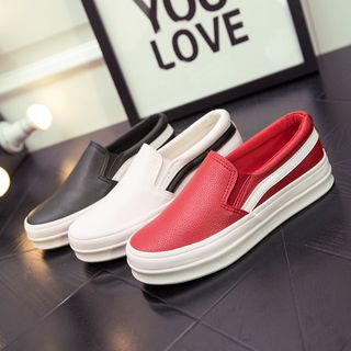 EUNICE Faux-Leather Slip-Ons