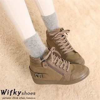 Wifky Belted Hidden-Heel Sneakers