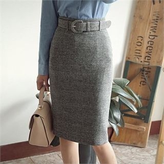 ode' Pencil Skirt With Belt
