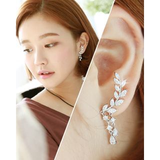 Miss21 Korea Leaf-Pattern Drop Earrings