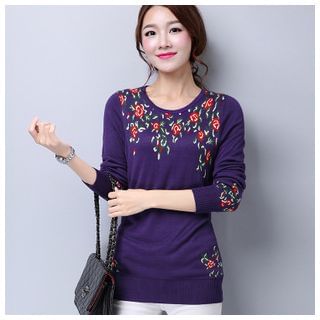 Mistee Flower Pattern Sweater