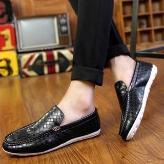 Hipsteria Woven Faux-Leather Loafers
