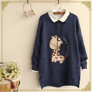 Fairyland Giraffe Applique Sweater