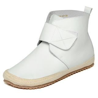 yeswalker Genuine Leather Velcro Ankle Boots