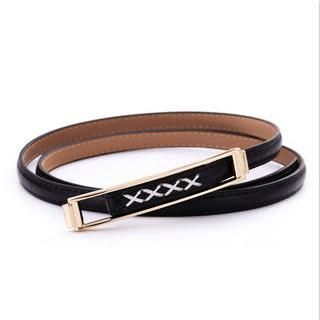 Richcoco Faux-Leather Slim Belt
