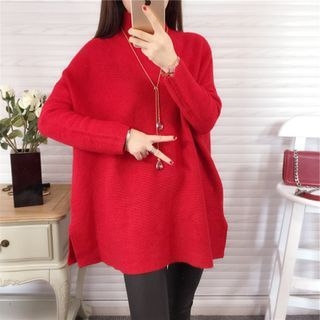 Viana Smile Maternity Stand Collar Knit Pullover