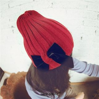 Lose Show Bowed Knit Beanie
