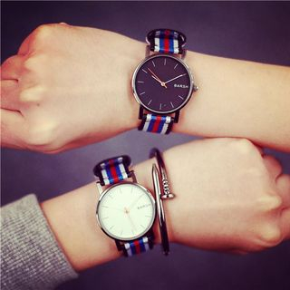 InShop Watches Couple Striped-Strap Watch