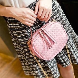 Pandabada Faux-Leather Woven Handbag