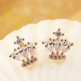 Trend Cool Rhinestone Crown Earrings