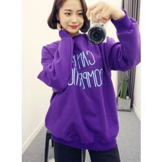 HOTPING Lettering Cotton Pullover