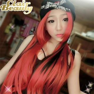Clair Beauty Long Full Wig - Straight Red Mix Black - One Size
