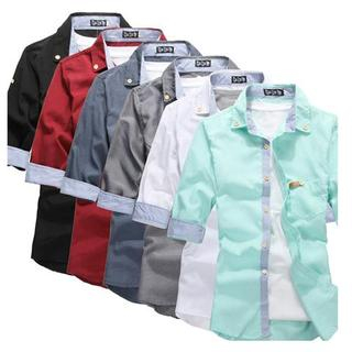 OBI YUAN 3/4 Sleeve Plain Shirt