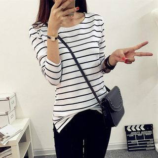 Blue Court Striped Long-Sleeve T-Shirt