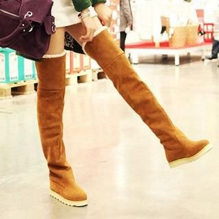 Faux-Suede Over-The-Knee Boots
