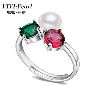 ViVi Pearl Freshwater Pearl Sterling Silver Embellished Ring
