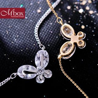 Mbox Jewelry Crystal Butterfly Necklace