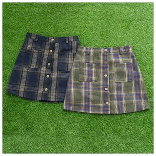 Mellow Fellow Plaid Woolen Skirt