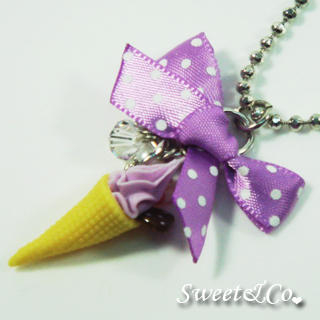 Sweet & Co. Sweet Polka Ribbon Berry Ice-Cream Pearl Necklace