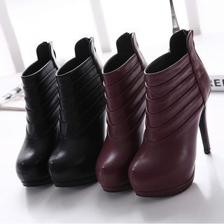 Fashion Street Platform Heel Ankle Boots