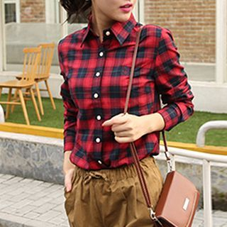 Romantica Long-Sleeve Plaid Shirt