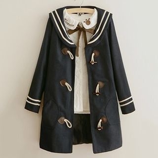 Angel Love Sailor Collar Toggle Coat