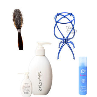 Clair Beauty Wigs Aftercare Set: Hair Brush + Shampoo + Hair Treatment + Hair Stand One Size
