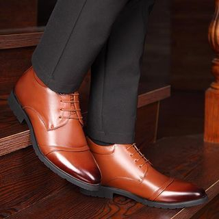 SHEN GAO Genuine Leather Fleece-Lined Oxford Shoes