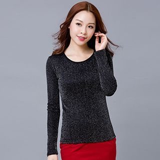 Lovebirds Turtle-Neck / Round-Neck Boucle Knit Top