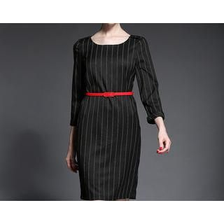 Merald Long-Sleeve Striped Dress