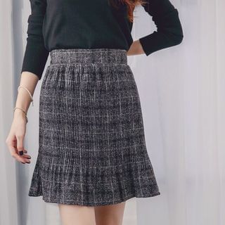 Tokyo Fashion Frilled Plaid Skirt