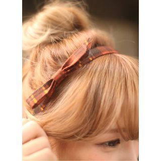 kitsch island Check Bow-Accent Head Band