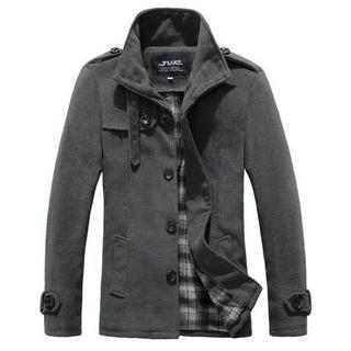 JVR Stand-Collar Single-Breasted Coat
