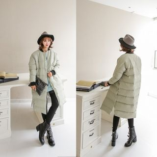 PPGIRL Button-Detail Padded Long Coat