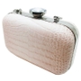 Glam-it! Glam-it! - Faux Croco Baby Pink Convertible Mini Clutch Bag with Swarovski Crystal Closure (Limited Edition) 1 pc