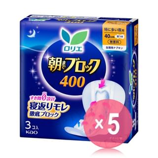 Kao - Laurier Super Absorption Guard Feminine Pads 40cm 5pcs Bundle Set 3 pcs x 5 pcs